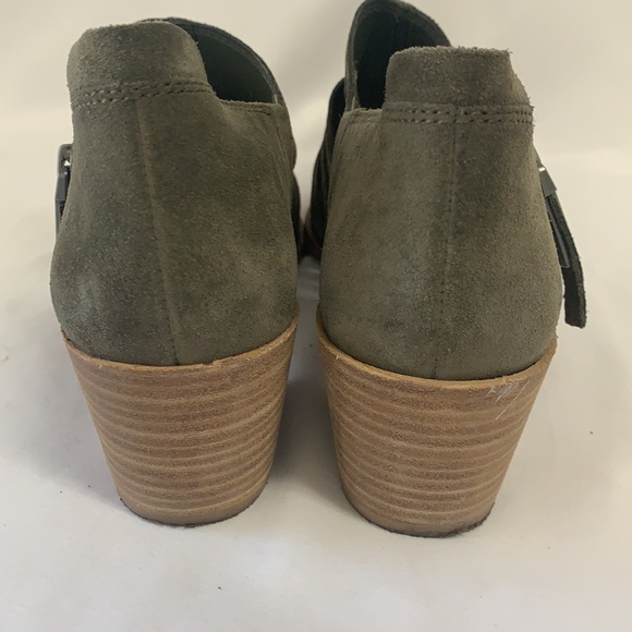 1.STATE Olive Green Suede Booties W/Block Heel - Picture 5 of 8